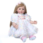54 centímetros do bebê Simulação Boneca Olhos Azuis princesa Menina Silicone House Play Toy sono Comfort Foto Prop