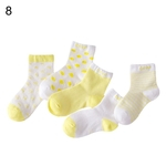 5Pairs Baby Toddler Boy Girl Algodão Dots Stripe Respirável Sports Ankle Socks