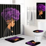 5pcs Bathroom Supplies África menina Pattern Cortina Waterproof Mats PVC Tapetes Shower Curtain Gostar