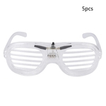 5pcs Brilho Óculos Light Up incandescência Festa Rave brilham no escuro, liderado Sunglasses (Branco)