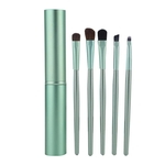 5pcs escova cosmética portátil Eyeshadow Powder Foundation Brush Set Makeup Tool (verde)