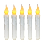 5PCS pilhas Flameless LED Taper Candles luzes