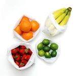 5Pcs Reutilizável Mercearia Produzir Bolsa Cordão Malha Vegetal Frutas Lavável Bolsa