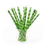 25pcs / Set degradável Bamboo grãos Palhinhas padrão de papel para Artigos para Festas