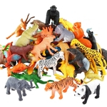 53pcs / set Mini selva Set Toy animal Dinosaur Wildlife Modelo Crianças enigma Cedo presente Educação