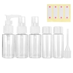 5pcs / Set portátil reutilizável Vazio maquiagem frasco de spray Kit Loção Creme Container (Branco)