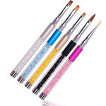 5pcs / Set Prego Liner Pintura Escova Pen Gel Uv Cristal Handle Manicure Art Brush Tool