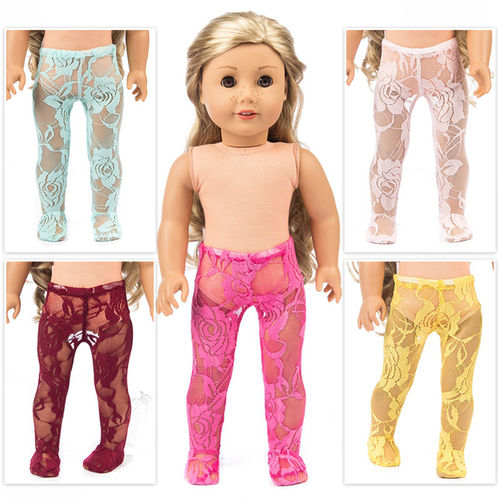 5pcs / Set Silk Stockings Lace Leggings Moda Presentes 18inches boneca Acessórios