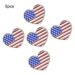 5Pcs Unisex Bandeira Dos Estados Unidos Forma De Coração Esmalte Broche Pin Lapel Bag Decor