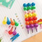 5pcs-venda quente / set 7 cores criativas Toy Desenho Stacker bonito Trocar Sorriso crianças enfrentam Crayons Pintura Ferramenta Lápis de Puzzle Brinquedos