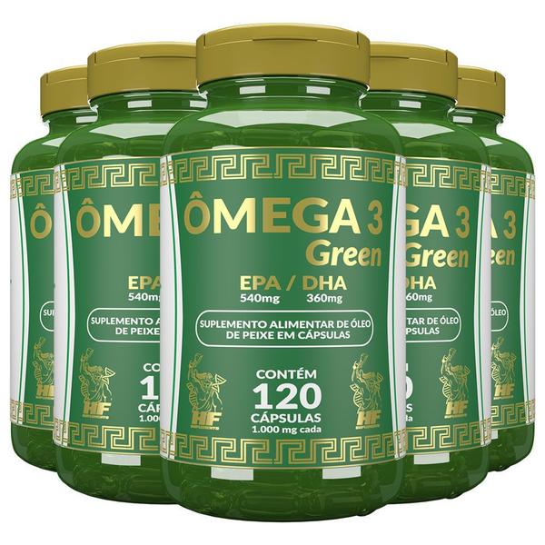 5x Omega 3 - Óleo de Peixe 1000mg - 120 Cápsulas - Hf Suplements