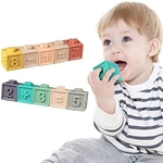 6 / 12pcs PVC mole Building Blocks do bebê Grasp mordida Toy Bola Bath precoce educacional para 0-4 Anos Kid
