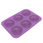 6-Cavity Silicone Donut Baking Pan Donut Chocolate Mold Microondas Freezer Seguro (Ligh roxo)
