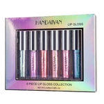 6 cores / set Pearlescent Glitter Líquido Batom Shimmer Lip Gloss Set Longa Duração Lip Gloss