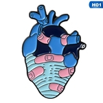 6 estilos Coração humano órgão do esmalte pinos Saco Roupa acessórios médicos jóias de metal Badges