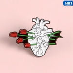 6 estilos Coração humano órgão do esmalte pinos Saco Roupa acessórios médicos jóias de metal Badges