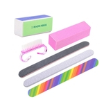 6 pçs / lote Manicure Kit Pincel Durável Polimento De Areia Grip Areia Arte Acessórios Lixar Unhas Arquivos UV Gel Polonês Ferramentas Cor Aleatória