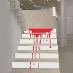 6 pçs / set Decalques Escadaria 3D Riser Sangue Adesivo Decalques Escada Escada Mural