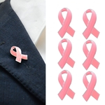 6 peças rosa esmalte câncer de mama consciência caridade fita broches pinos