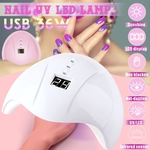 36 W LED UV Polonês Secador de Unhas Lâmpada Portátil Gel Luz Acrílica Kit Profissional Smart Gel Nails Polonês Secador Branco