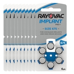60 Pilhas Rayovac Implant pro para Implante Coclear 675 Implant pro
