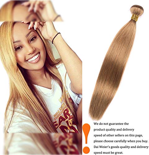 (60cm ) - Dai Weier Brazilian Straight Hair Honey Blonde Single 60cm Weave Bundles 100% Remy Human Hair Extension Sew In Weave 27