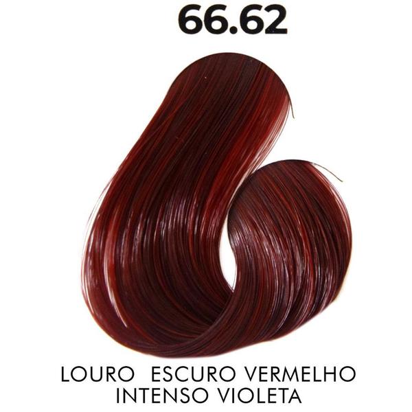 66.62 Louro Escuro Vermelho Intenso Violeta Therapy Color Coloração Permanente 60g Sanro Cosméticos