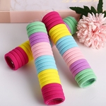 66Pcs/pack High Elasticity Hair Rope Candy Solid Color Hair Ring for Kids Girls Ponytail