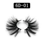 6D Fake Eyelashes 25mm Imitação Vison Cílios espessos cílios falsos Natural