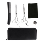6in Hair Flat Cutting Scissors Stainless Steel Salon Barber Shears Hairdressing Accessory Set