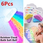 6pcs 6 cores arco de chuva sabonete artesanal de óleo hidratante banho de espuma bomba de banho de espuma