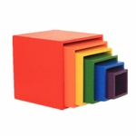 6Pcs arco-íris Stacker Caixa de armazenamento de madeira para crianças blocos de apartamentos do brinquedo
