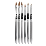 6pcs Nail Art Brushes Aço Inoxidável Pega desenho pintura Pen Manicure Beleza Tools