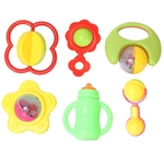 6PCS Newborn Baby Teether Toy Hand Bell Children Gift