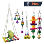 6Pcs Parrot Toys Bird Swing Chewing Toys Parrot Hammock Bell Toys Pet Supplies