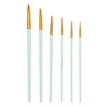 6Pcs Pointed Watercolor Hook Line Pen Set Nylon Hair Beginner Art Supplies Painting Brush