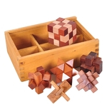 6pcs / Set Luban bloqueio Cérebro Teaser Adultos Crianças enigma brinquedos de madeira educacionais