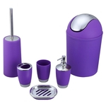 6pcs / Set Trash Can WC escova distribuidor do sabão líquido Box Cup porta-escovas Conjunto para banho