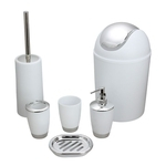 6pcs / Set Trash Can WC escova distribuidor do sabão líquido Box Cup porta-escovas Conjunto para banho