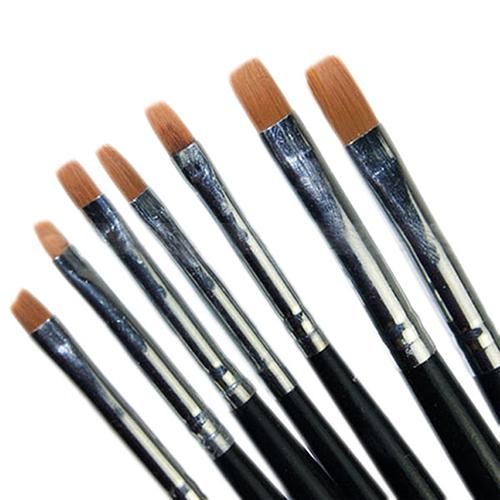 7 Pcs Acrílico Nail Art Pen Dicas Uv Builder Gel Pintura Design Escova Manicure Set