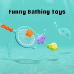 7 pçs / set Brinquedos de Banho Do Bebê Conjunto Crianças Banheira Brinquedos Dos Desenhos Animados Animal Flutuante Spray de Som Brinquedos de Pesca