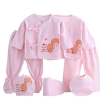 7 pcs / set bebê recém-nascido de algodão dos desenhos animados impressão de roupa Set meninas meninos usam Macio
