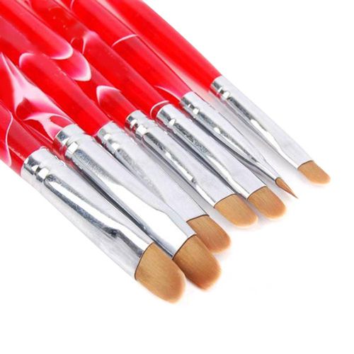 7 Pçs / Set Uv Gel Nail Art Escova Pintura Polonês Pen Kit para Salon Manicure Diy
