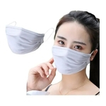 7 Unidades Máscara Branca Higiênica Proteção Não Descartável Reutilizável