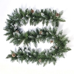 2.7M Simulate White Spray Cane Rattan with Pine Cone for Christmas Window Door Decoration