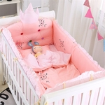 7pcs Cotton Crib Lençois Padrão Kit Desenhos animados do bebê da cama conjunto 120 * 65 centímetros