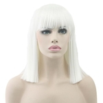8 cores reta curta Calor sintética resistente Cabelo Grisalho Natureza Partido Mulheres Preto Cosplay Wigs