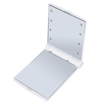 8 LEDs Acende Folding portátil de bolso Espelho de maquiagem Luzes LED Maquiagem Espelho Lady Mini Espelho