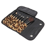 8 PCS Conjunto de pincel de maquiagem Pro Ferramenta Cosméticos Beleza Pincéis Leopard Bag
