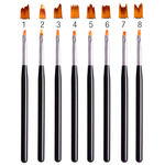8 Pcs / Set Acrílico Unhas Arte Francesa Brush Set Gel Uv Polish 3d Pintura Diy Desenho Liner Pen